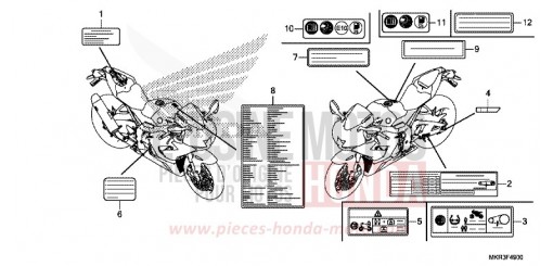 ETIQUETTE DE PRECAUTIONS CBR1000SPL de 2020
